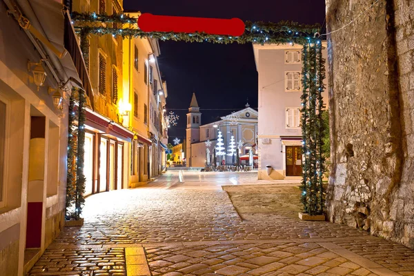 Porec street and square evening view — Stock Photo, Image