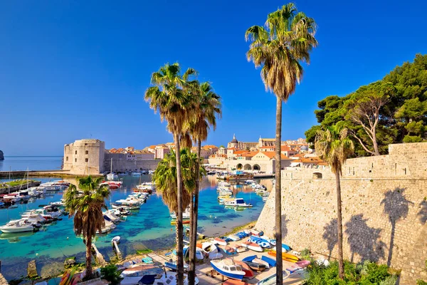 Dubrovnik colorful harbor view from Ploce gate — Stock Photo, Image