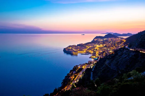 Dubrovnik şehir adalar gün batımı görünümü yukarıdan