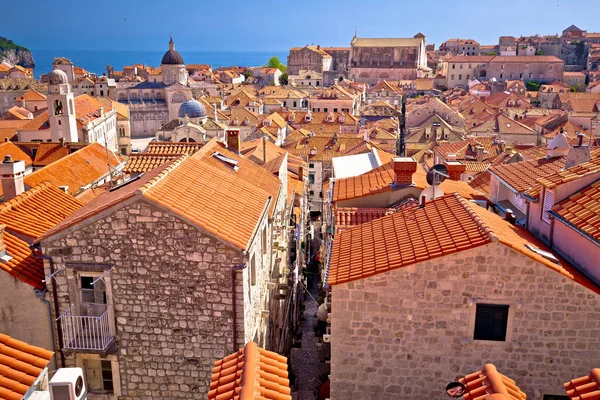 Dubrovnik daken en historische bezienswaardigheden bekijken — Stockfoto