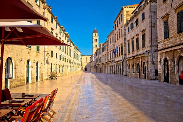 Berömda gågatan Stradun i Dubrovnik sevärdheter se — Stockfoto