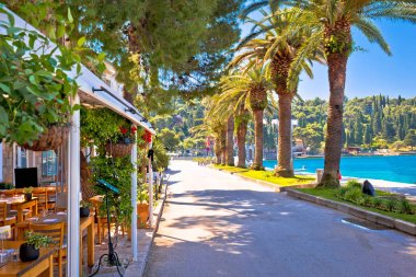 Turist waterfront Cavtat görünümünde sokak