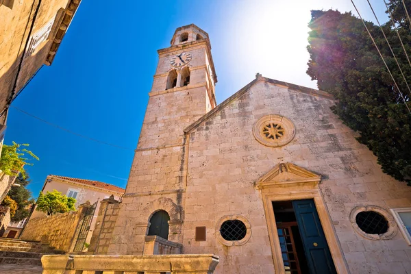 Stadt Cavtat Stein Kirche Ansicht — Stockfoto