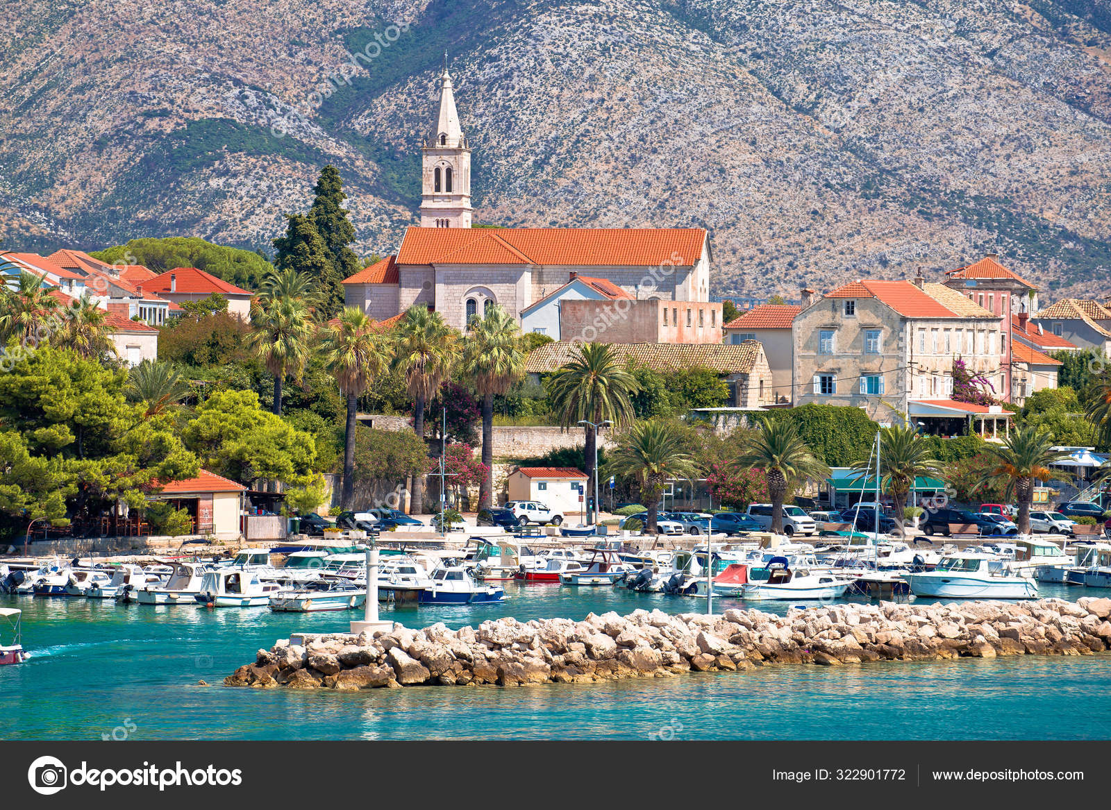 Town Of Orebic On Peljesac Peninsula Waterfront View Stock Photo Image By C Xbrchx 322901772