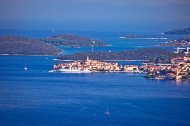 Korcula. Dalmaçya takımadalarındaki tarihi Korcula kasabası