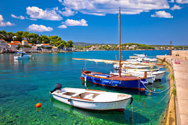 Korcula. Lumbarda coastal village on island of Korcula turquoise