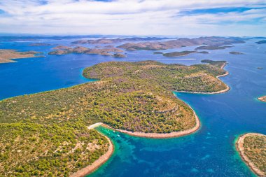 Amazing Kornati Adaları milli parkı takımadalar havadan görünümü