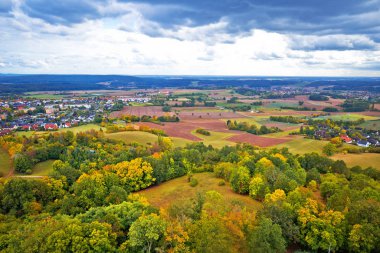 Bamberg. Altenberg kalesinden Almanya manzara manzarası, yeşil Nat