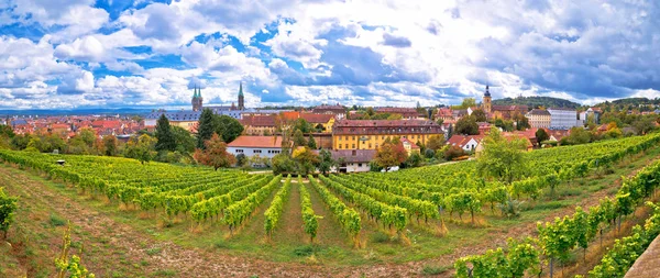 Bamberg. Bamberg kasabasının panoramik manzarası Michaelsberg üzümünden — Stok fotoğraf