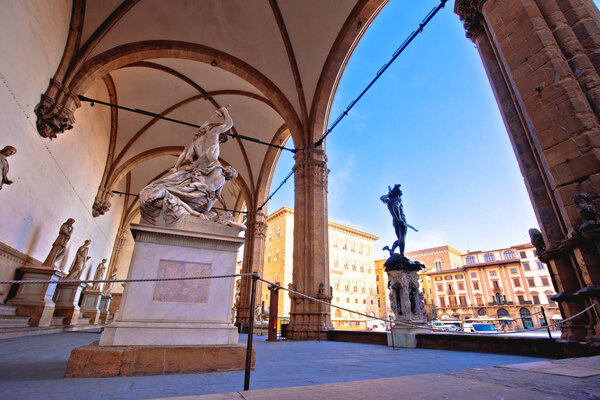 Piazza della Signoria in Florence square landmarks and statues v