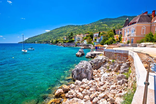 Town Lovran Coastline Villas Turquoise Sea View Kvarner Bay Croati — Stock Photo, Image