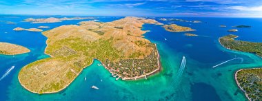 Kornati. Muhteşem ada takımadaları Kornati ulusal parkı hava manzarası, Croati Dalmaçya bölgesi
