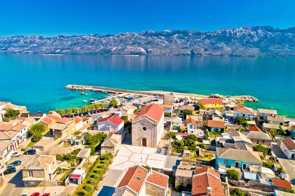 Razanac Cidade Histórica Razanac Velebit Canal Vista Aérea Região Dalmácia — Fotografia de Stock