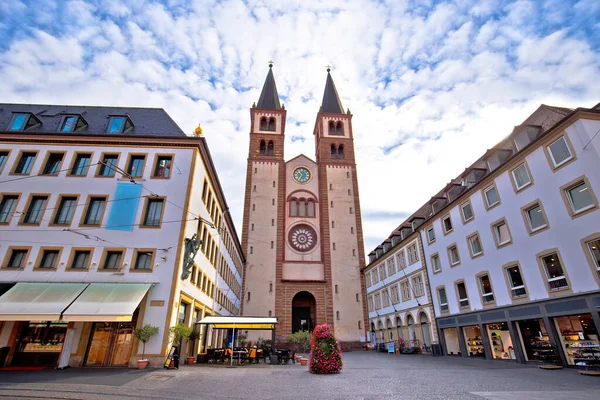 Oude Stad Van Würzburg Kathedraal Plein Architectuur Uitzicht Wurzburger Dom — Stockfoto