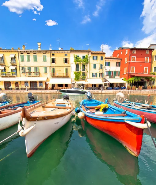 Lazise Turkuaz Limanı Liman Manzarası Lago Garda Kuzey Talya Veneto — Stok fotoğraf