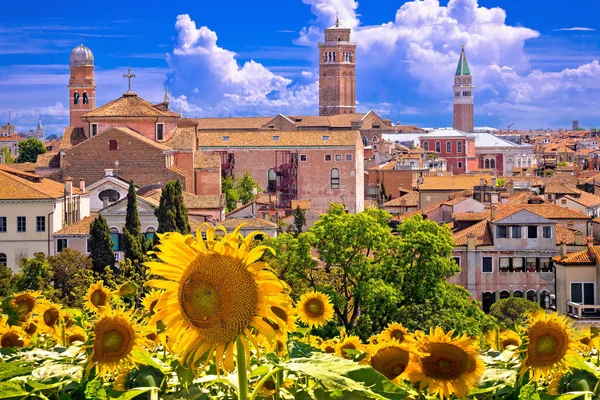 Skyline Daken Van Venetië Uitzicht Vanaf Zonneterras Beroemde Toeristische Bestemming — Stockfoto