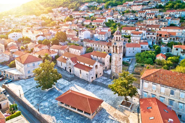Korcula Adasındaki Blato Tarihi Kent Meydanı Hırvatistan Güney Dalmaçya Bölgesindeki — Stok fotoğraf