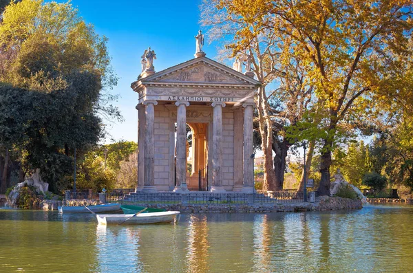 Roma Laghetto Danau Borghese Dan Kuil Asclepius Roma Ibukota Ital — Stok Foto