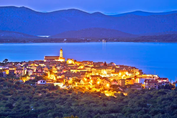 Isla Murter Ciudad Mediterránea Betina Vista Noche Isla Murter Dalmacia — Foto de Stock