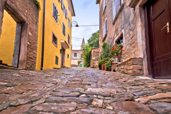 Buje Eski Adriyatik Kenti Buje Stone Caddesi Kilise Manzarası Hırvatistan — Stok fotoğraf