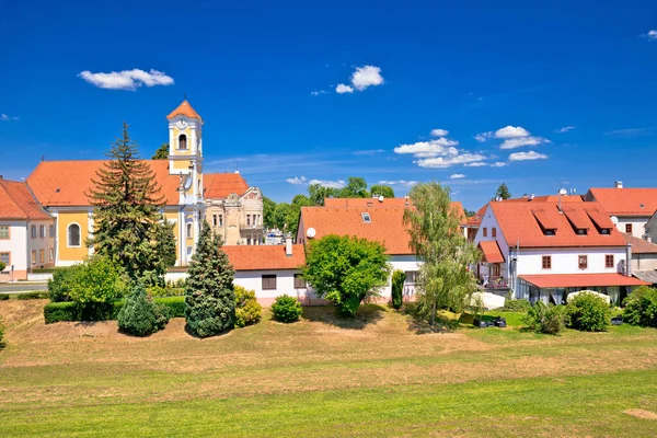 Régi Barokk Város Varazdin Park Látnivalók Kilátás Város Észak Horvátországban — Stock Fotó