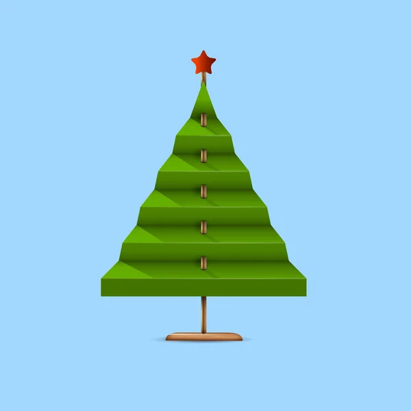 Árvore de Natal verde criativa feita de papel — Vetor de Stock