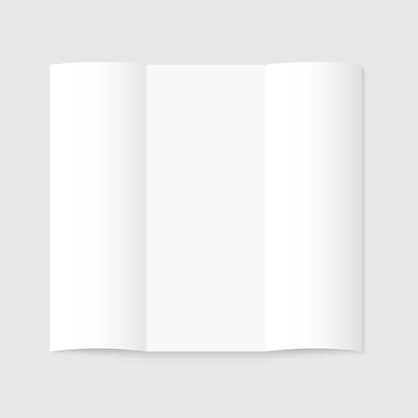 Blank white tri-fold paper brochure — Stock Vector