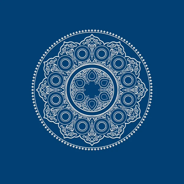 Mandala blanco delicado étnico — Archivo Imágenes Vectoriales