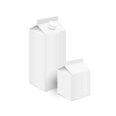 Gerçekçi beyaz boş paketi Karton Kutularda