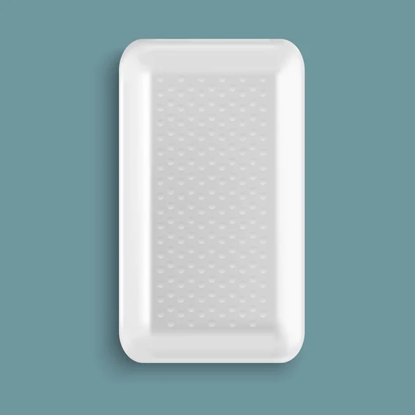 Белый чистый пластиковый контейнер для подноса — стоковый вектор