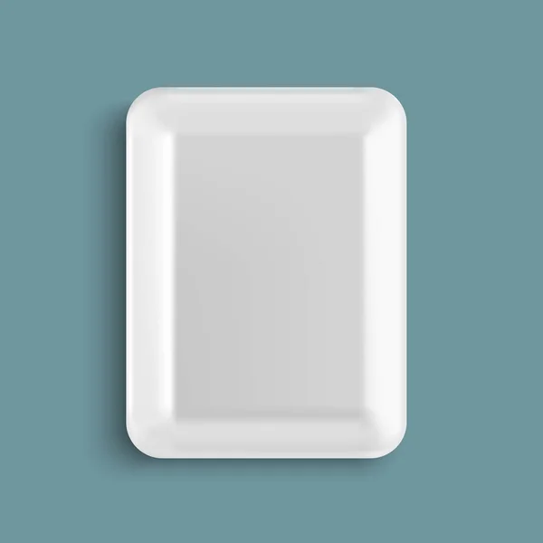 白空塑料食品托盘容器 — 图库矢量图片