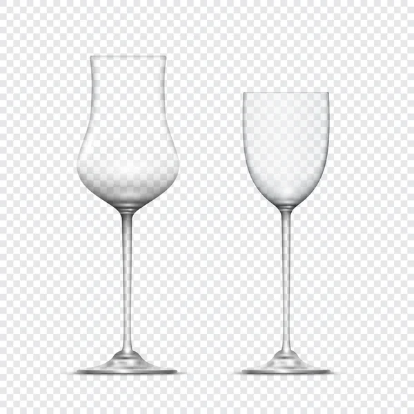 Due bicchieri vuoti trasparenti — Vettoriale Stock
