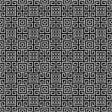 Siyah ve beyaz kabile etnik seamless modeli