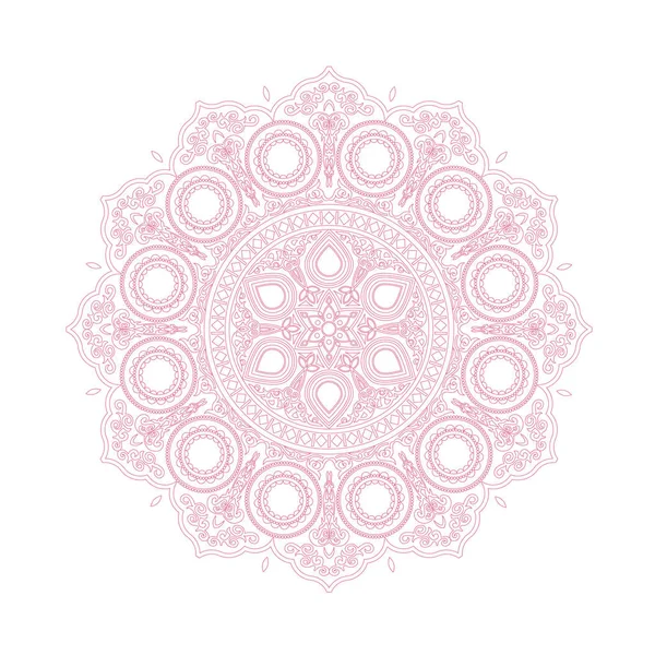 Delicado padrão de mandala de renda rosa no estilo boho — Vetor de Stock