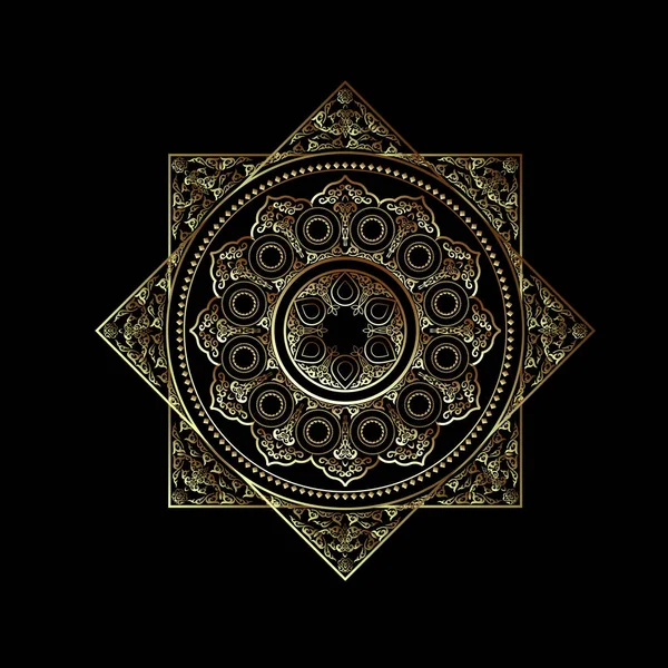 Goldenes arabisches Ornamentmuster — Stockvektor