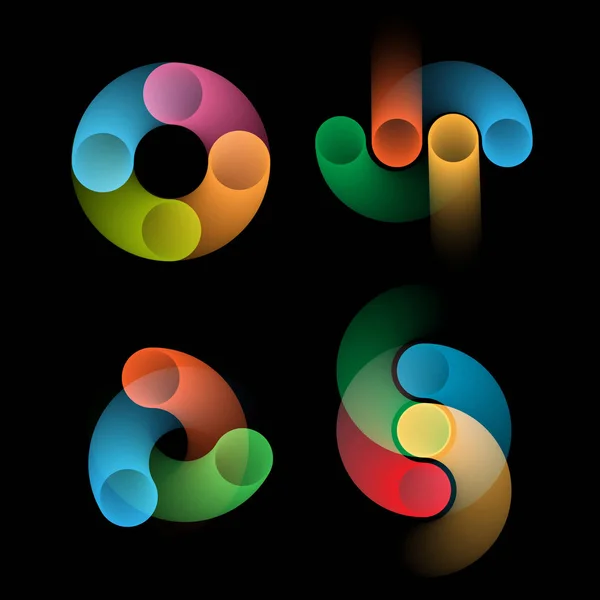 Ensemble de formes arrondies abstraites — Image vectorielle