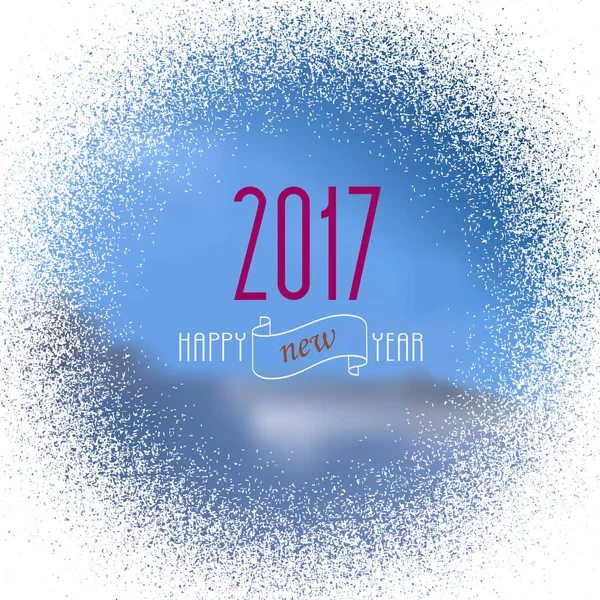 Cartão de Ano Novo com nuvens azuis — Vetor de Stock