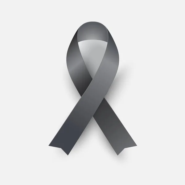 Schwarzes Awareness Ribbon - Konzept Melanom-Symbol — Stockvektor