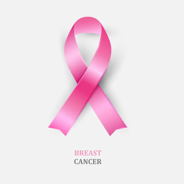 Cinta rosa - Sensibilización sobre el cáncer de mama — Vector de stock