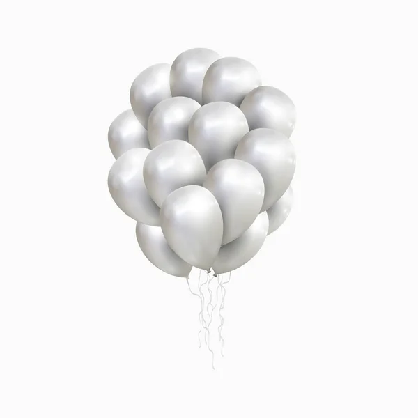 Covone isolato di palloncini d'argento — Vettoriale Stock