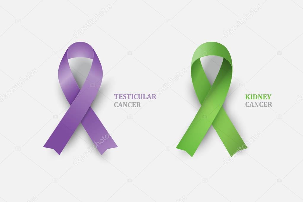 Two ribbons awareness symbols