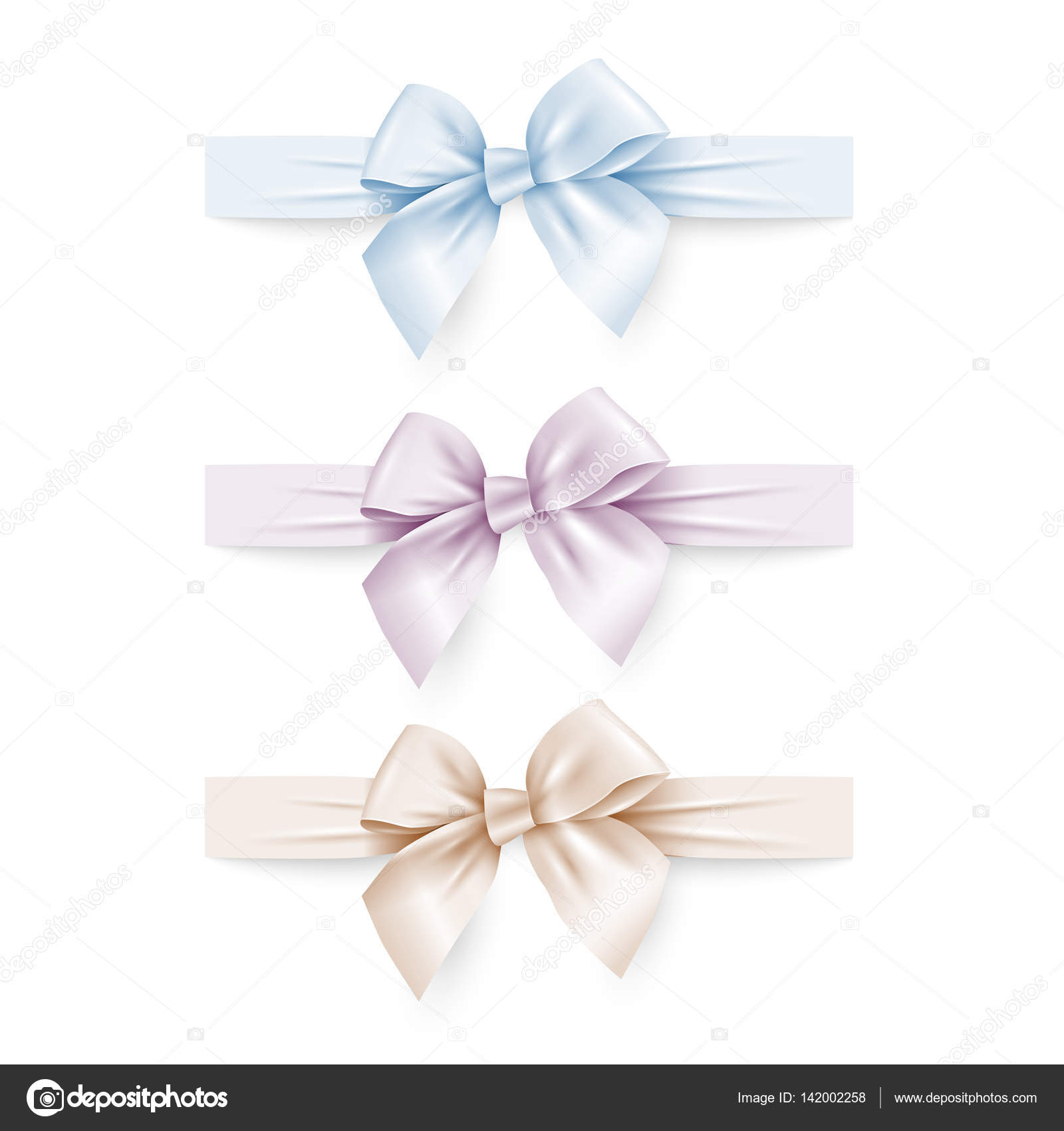 Pastel silk bows with ribbons — Stock Vector © ARTUR 142002258