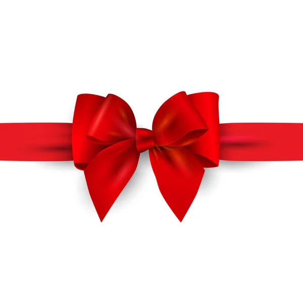 Arco de regalo rojo con cinta — Archivo Imágenes Vectoriales