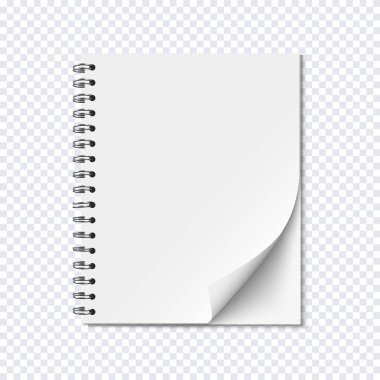 boş gerçekçi spiral not defteri 