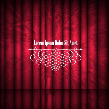 Kırmızı soyut perdeler ve vintage kenarlık 