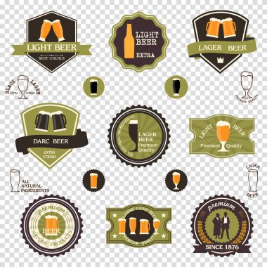 Bira Amblemler Retro kümesi 