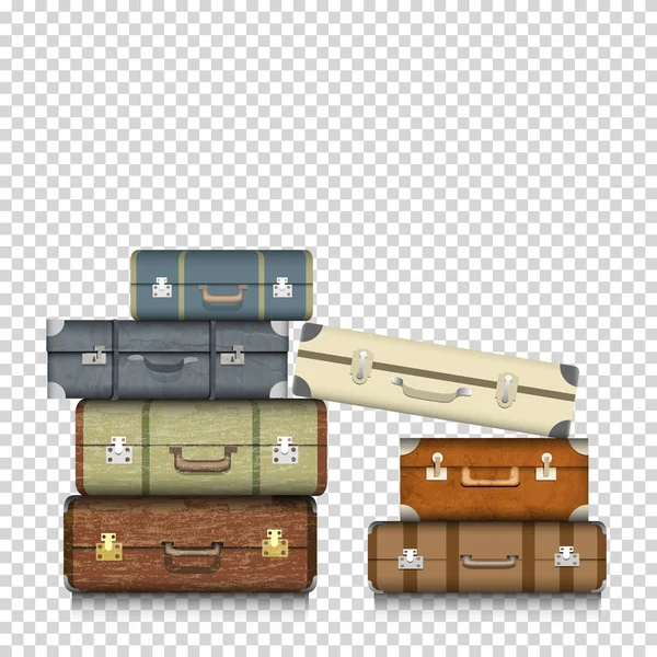 Suitcases on transparent background — Stock Vector