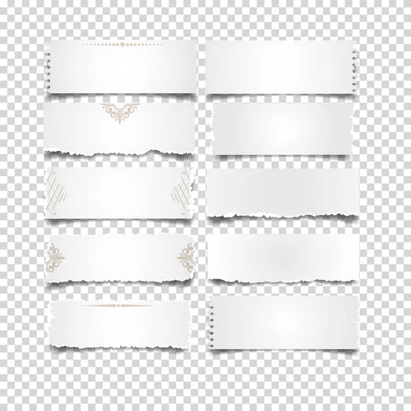 Set of white notes paper — Stock Vector