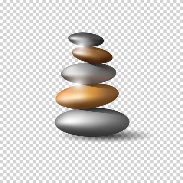 Tour de pierres zen sur fond transparent — Image vectorielle