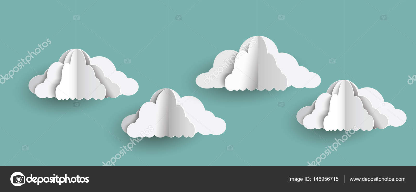 Nubes de origami en papel vector, gráfico vectorial © ARTUR imagen
